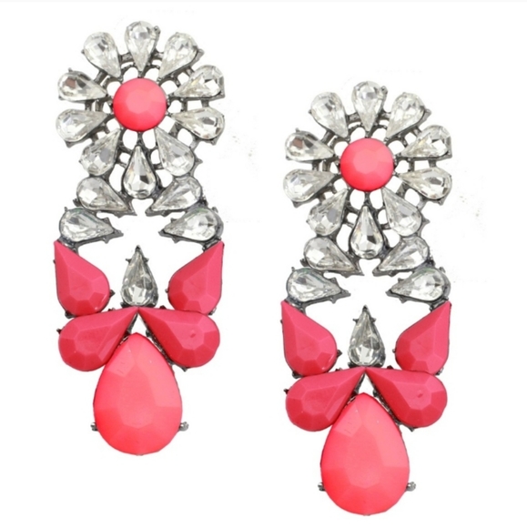 🎀Gorgeous Pink Crystal Droplet Earrings - Picture 5 of 5
